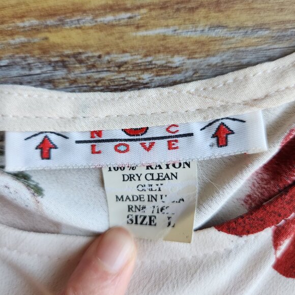 Vintage Y2K  NC Love USA Made Rayon Chiffon Sherry Floral Maxi Dress Sleeveless - Picture 7 of 10